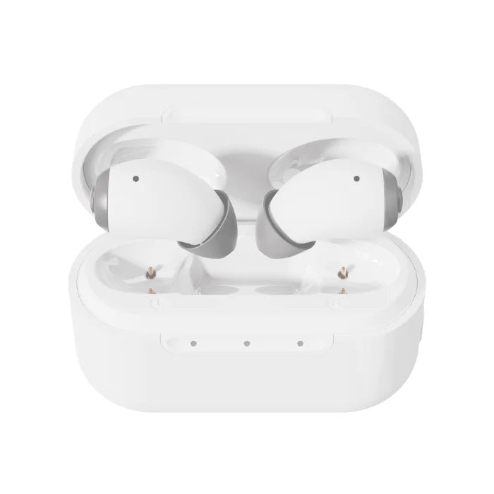 Ceretone Style in the ear over the counter hearing aid and the charging case. 