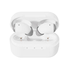 Ceretone Style in the ear over the counter hearing aid and the charging case. 
