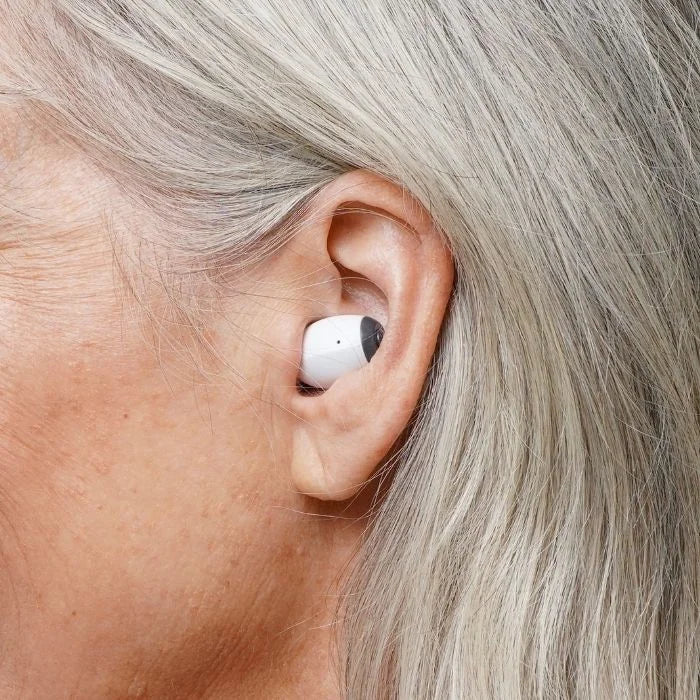 Ceretone Style in the ear over the counter hearing aid on the ear look. 